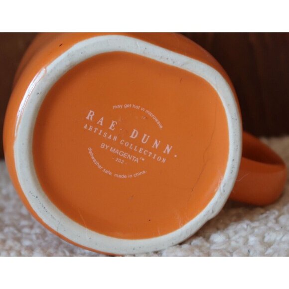 RAE DUNN Artisan Collection By Magenta HAY RIDES Orange Farmhouse Tea Coffee Mug - Picture 4 of 5